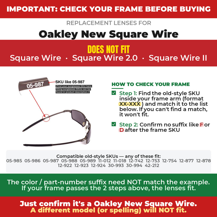 Verify your Oakley New Square Wire frame