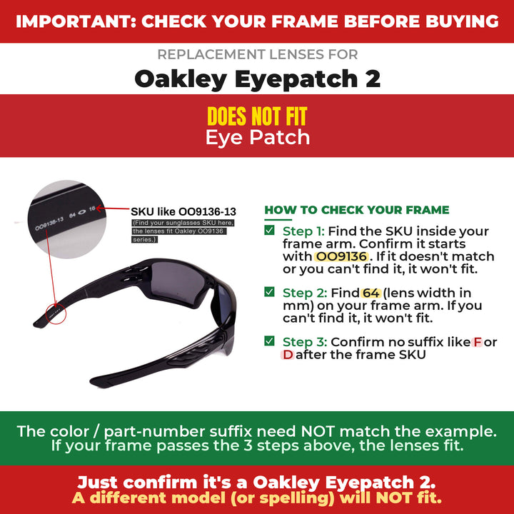 Verify your Oakley Eyepatch 2 frame