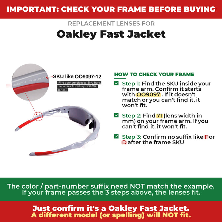 Verify your Oakley Fast Jacket frame