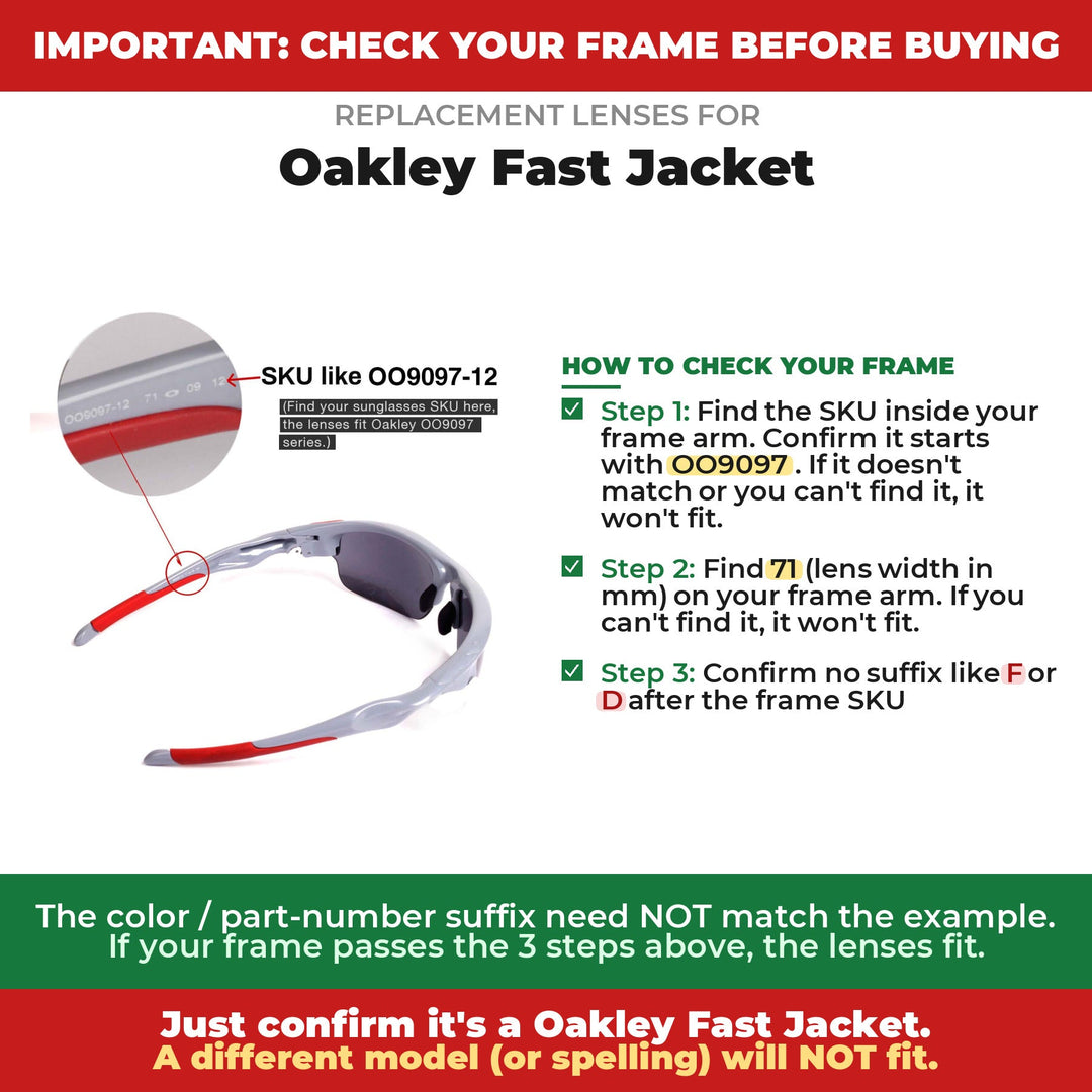 Verify your Oakley Fast Jacket frame