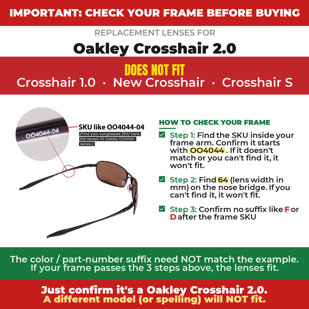 Verify your Oakley Crosshair 2.0 frame