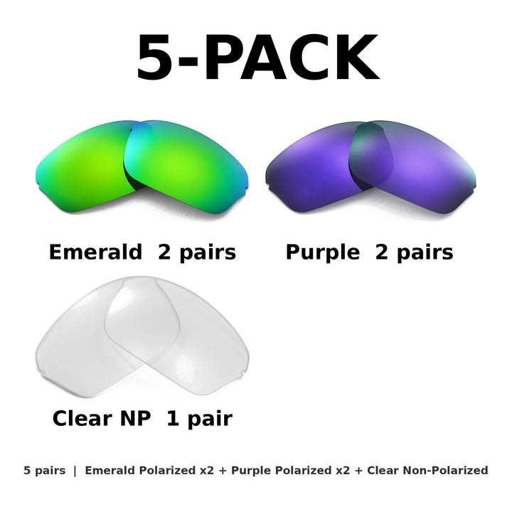 5-Pack Mix: Emerald x2 + Purple x2 + Clear NP