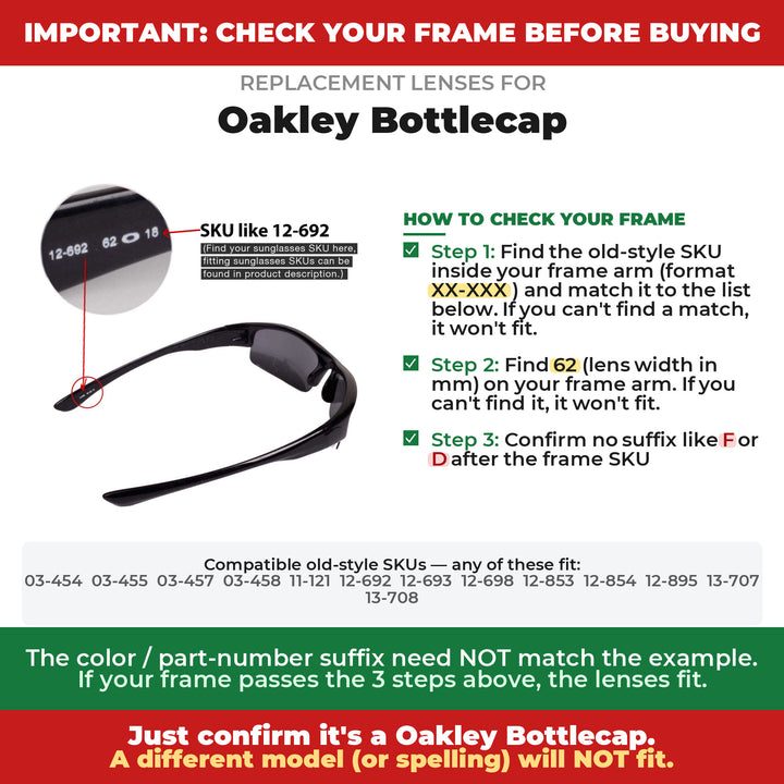 Verify your Oakley Bottlecap frame