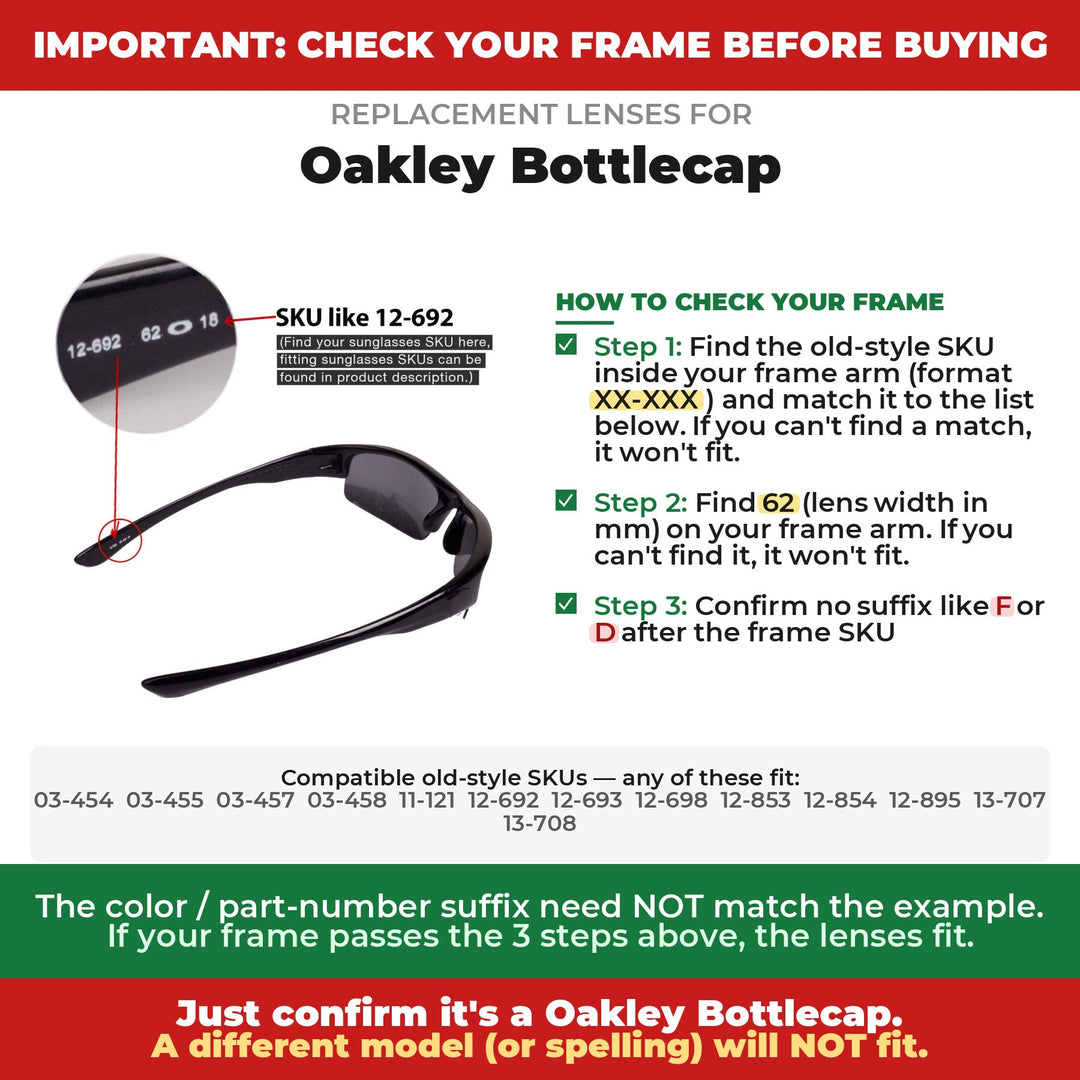 Verify your Oakley Bottlecap frame