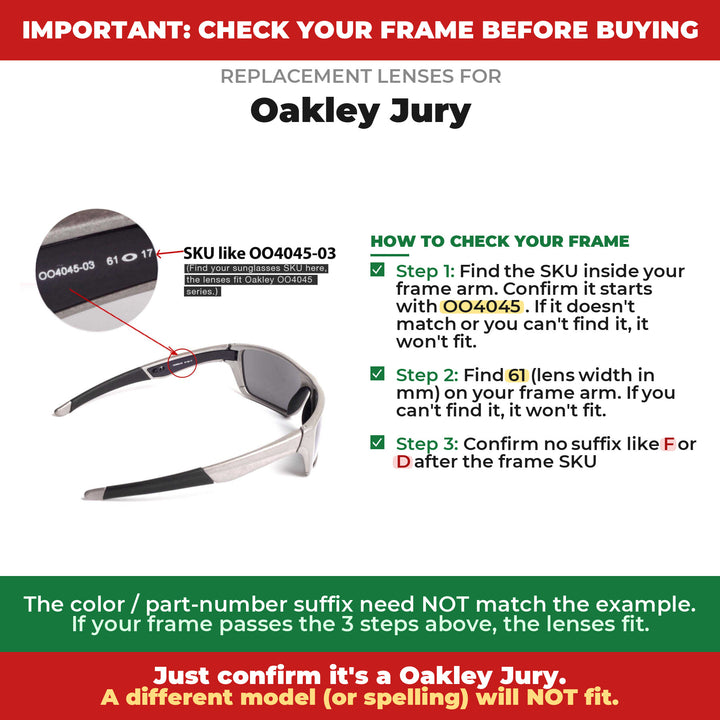 Verify your Oakley Jury frame