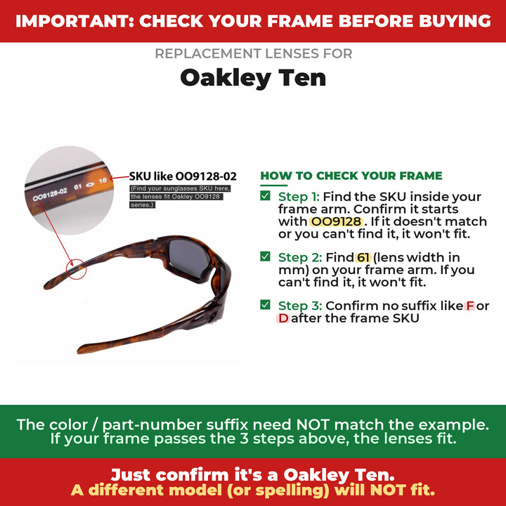Verify your Oakley Ten frame