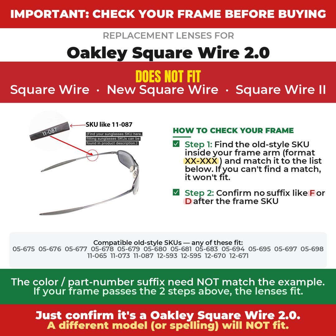 Verify your Oakley Square Wire 2.0 frame