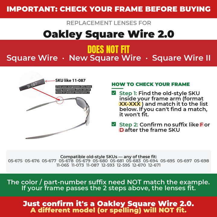 Verify your Oakley Square Wire 2.0 frame