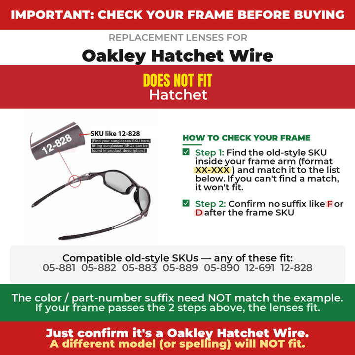 Verify your Oakley Hatchet Wire frame