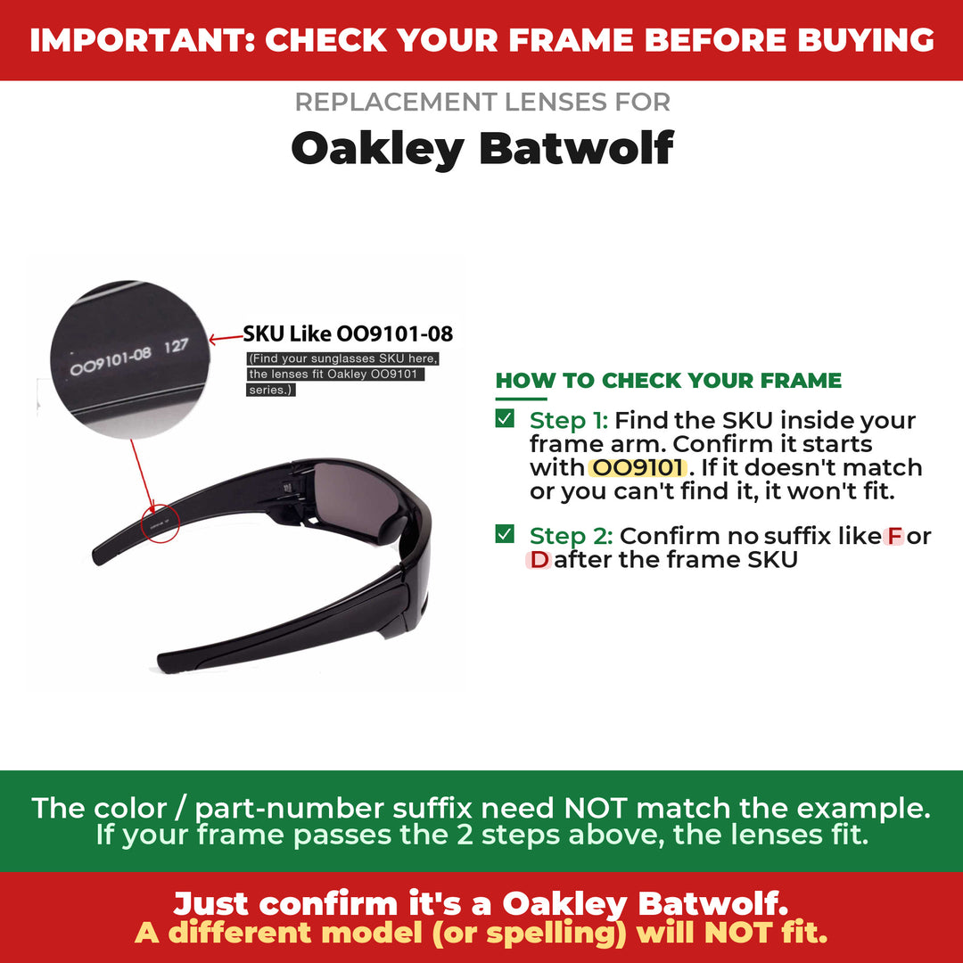 Verify your Oakley Batwolf frame