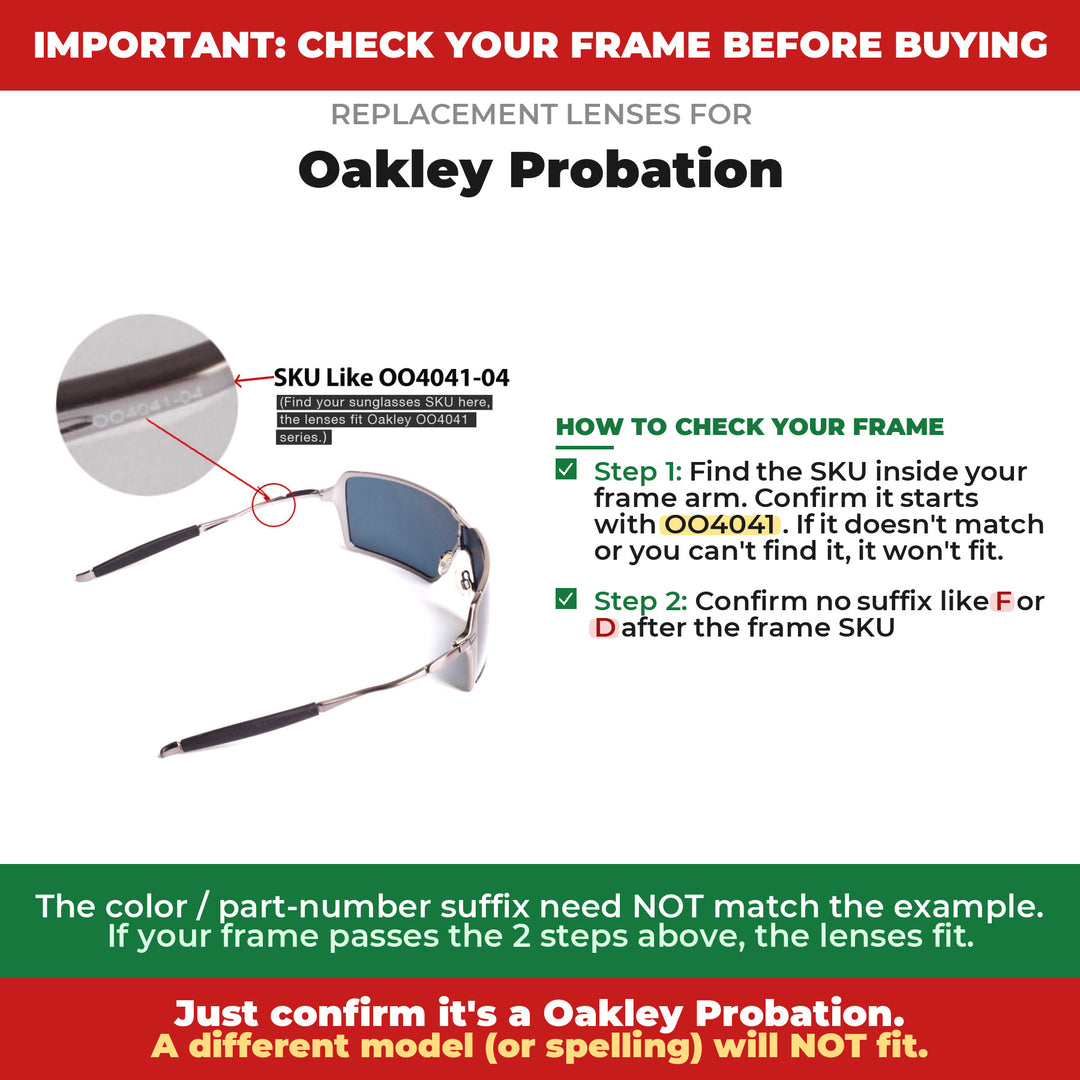 Verify your Oakley Probation frame