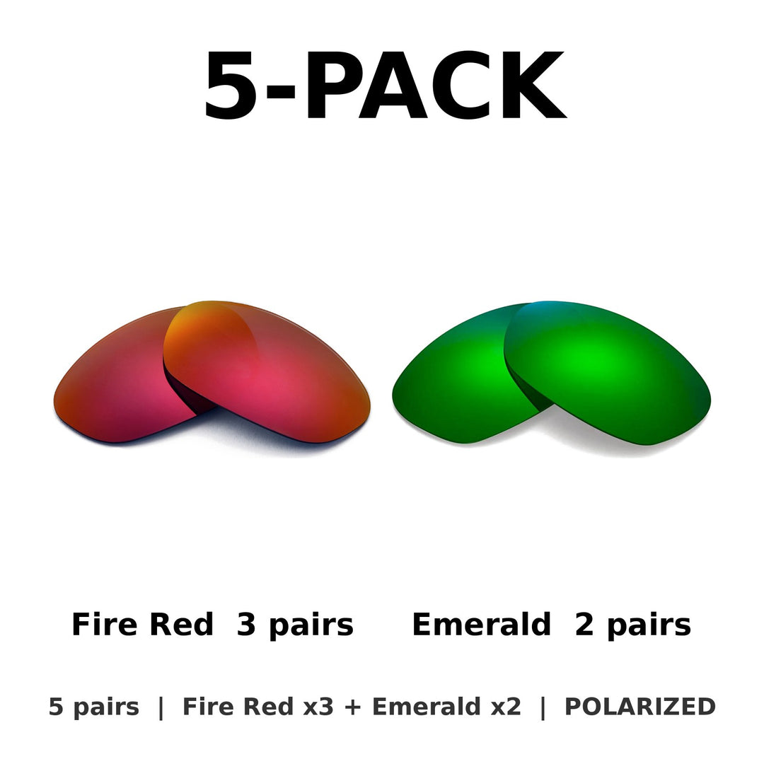 5-Pack Polarized: Fire Red x3 + Emerald x2