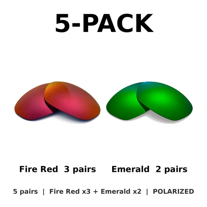 5-Pack Polarized: Fire Red x3 + Emerald x2