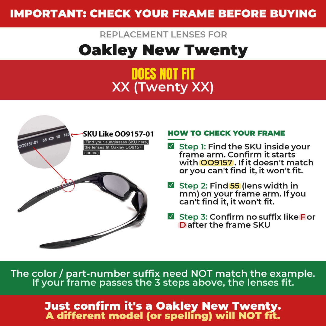 Verify your Oakley New Twenty frame