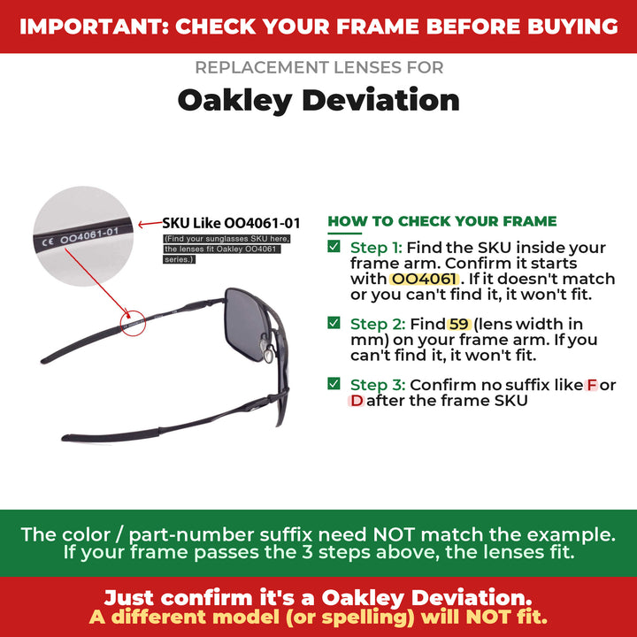 Verify your Oakley Deviation frame