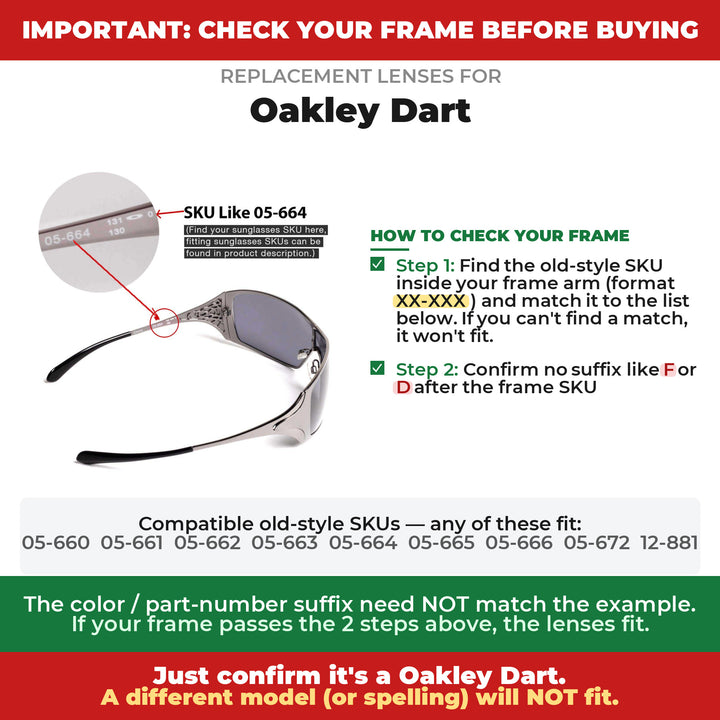 Verify your Oakley Dart frame