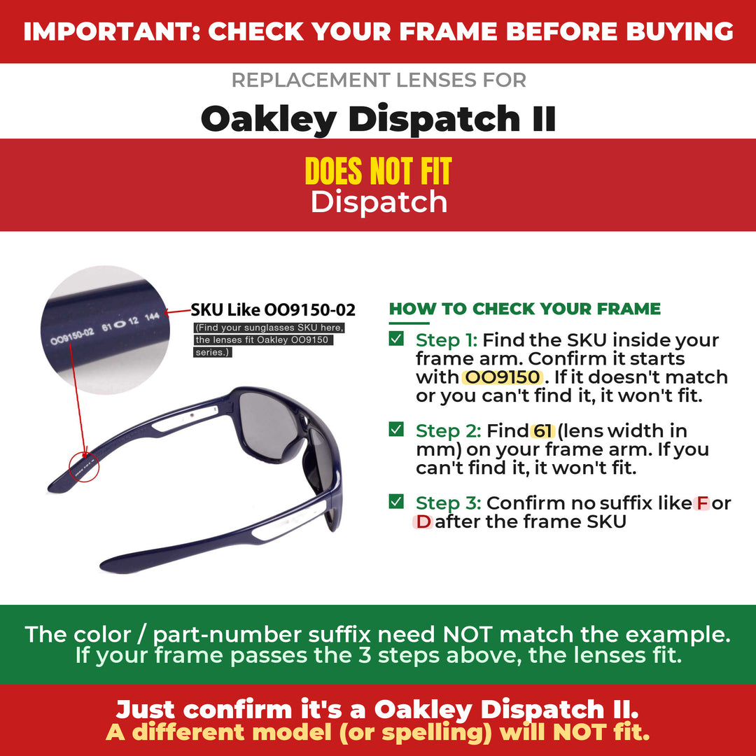 Verify your Oakley Dispatch II frame