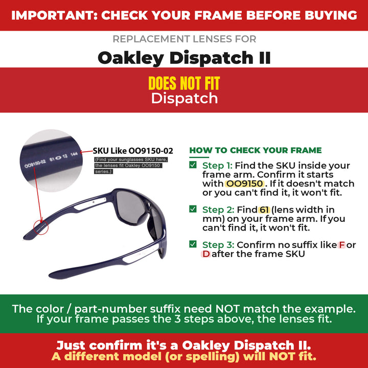 Verify your Oakley Dispatch II frame