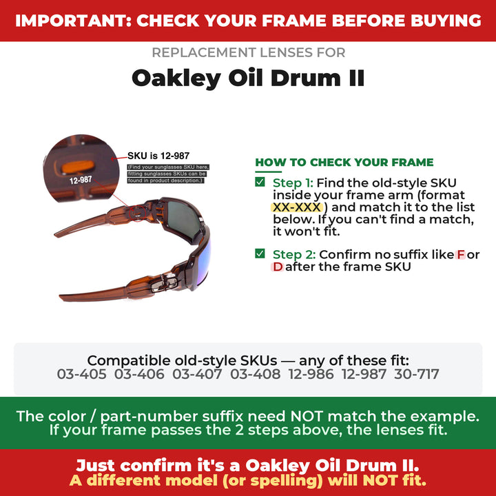 Verify your Oakley Oil Drum II frame