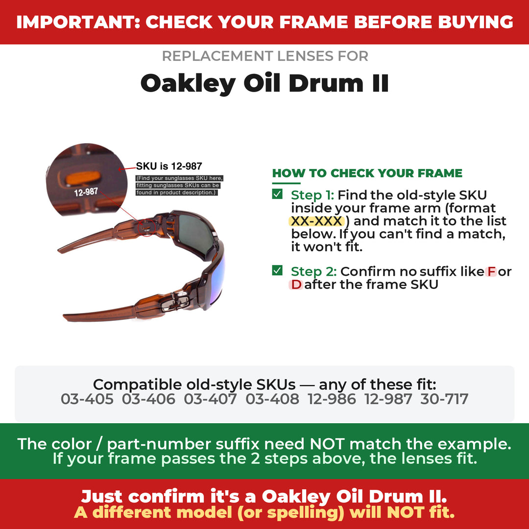 Verify your Oakley Oil Drum II frame