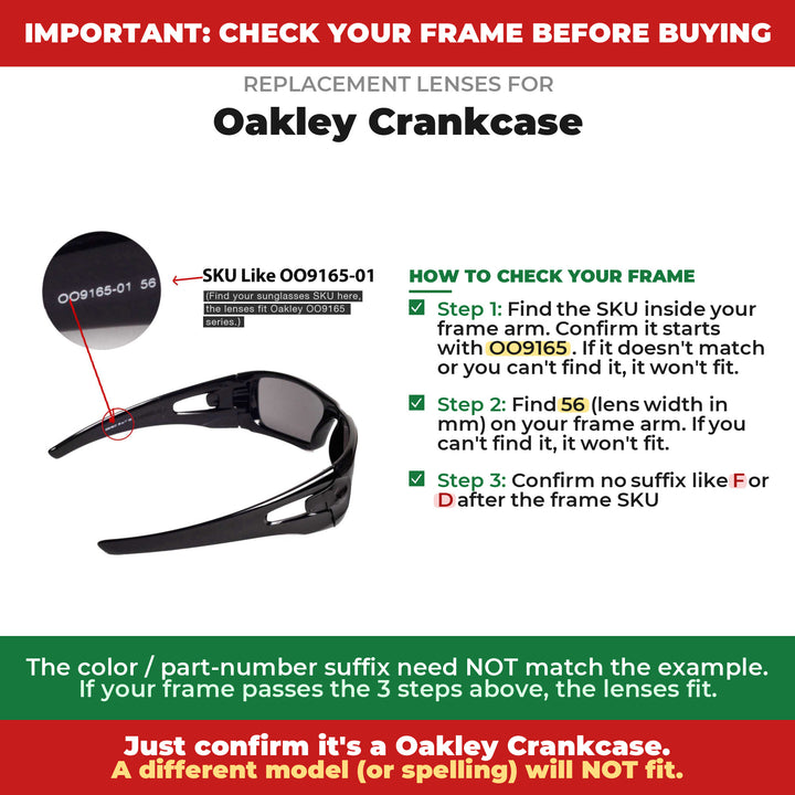 Verify your Oakley Crankcase frame