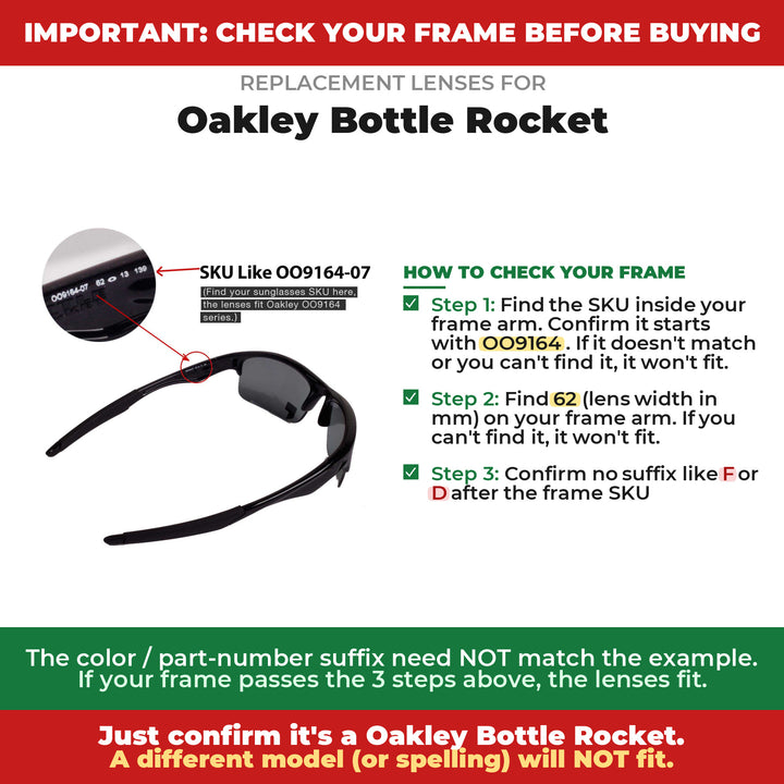 Verify your Oakley Bottle Rocket frame