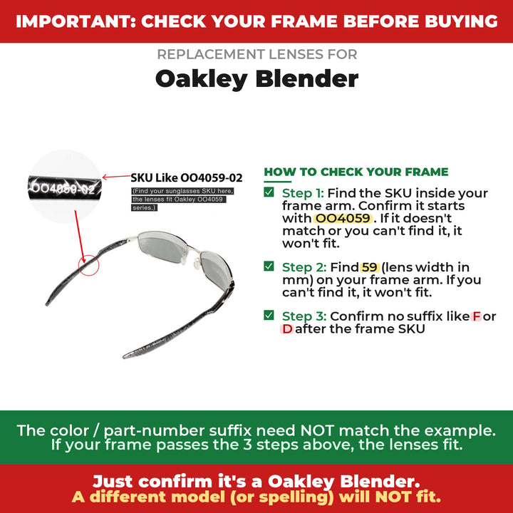 Verify your Oakley Blender frame