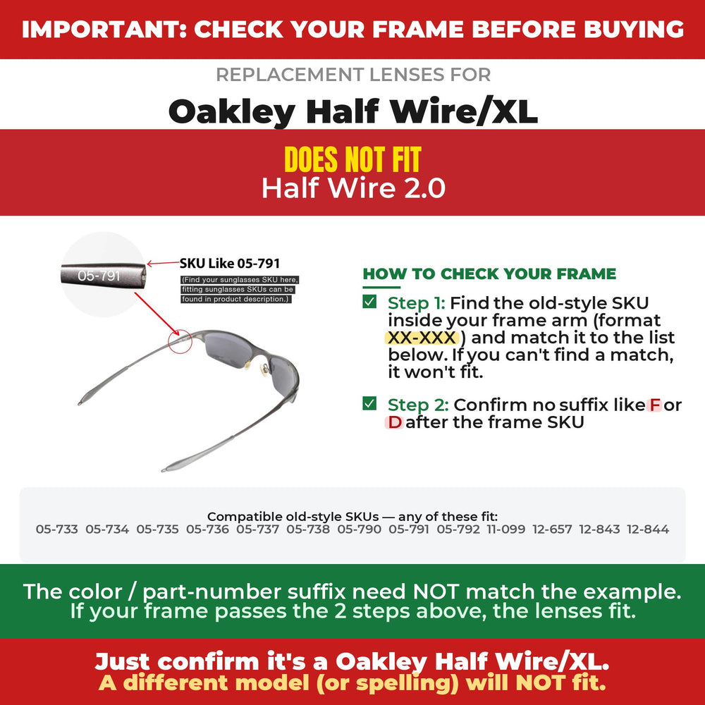 Verify your Oakley Half Wire/XL frame#color_shared