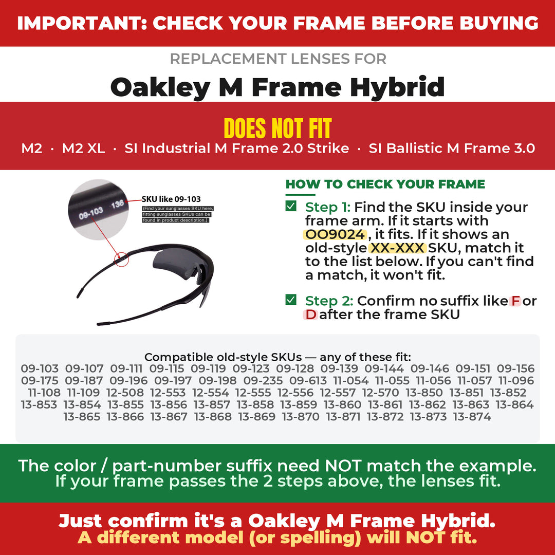 Verify your Oakley M Frame Hybrid frame