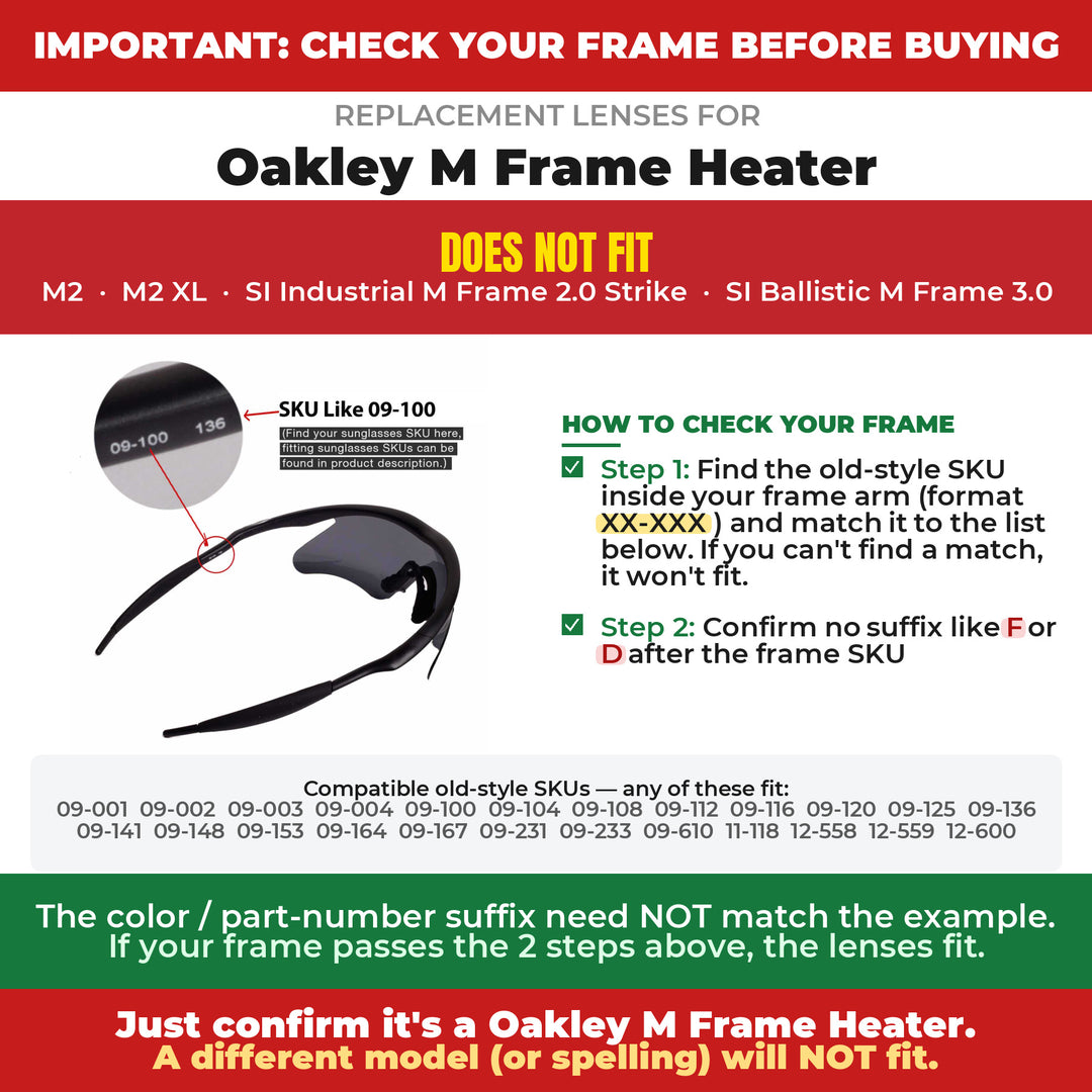 Verify your Oakley M Frame Heater frame