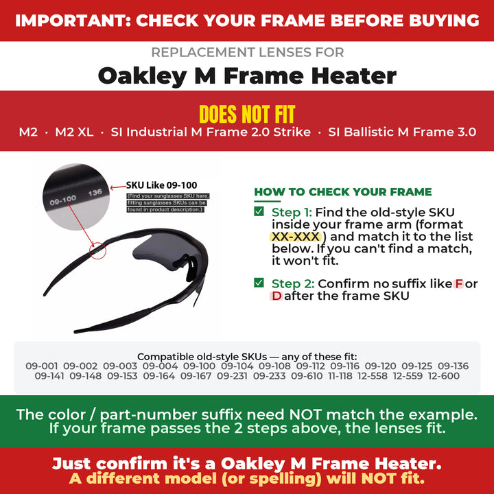 Verify your Oakley M Frame Heater frame