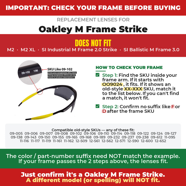 Verify your Oakley M Frame Strike frame