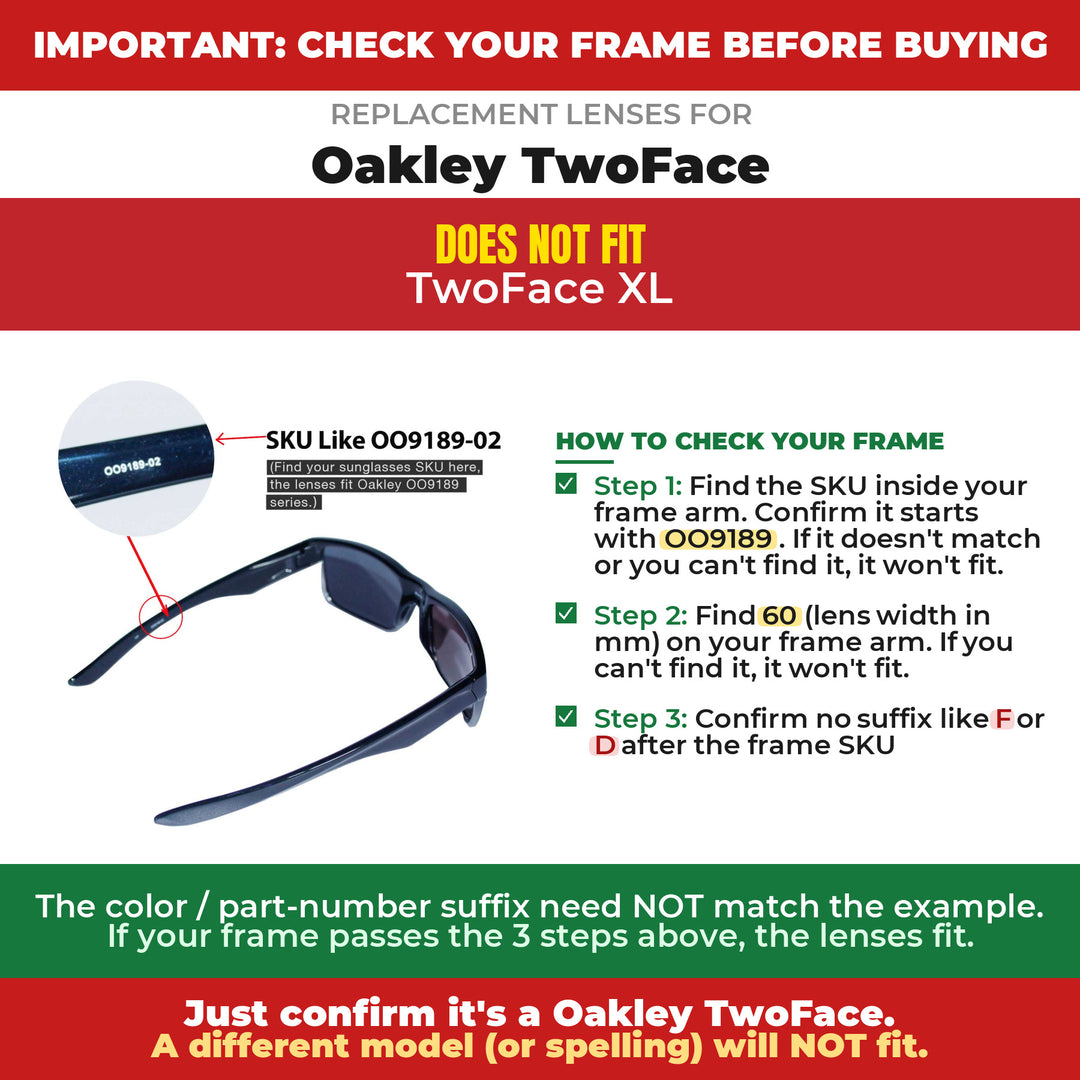 Verify your Oakley TwoFace frame