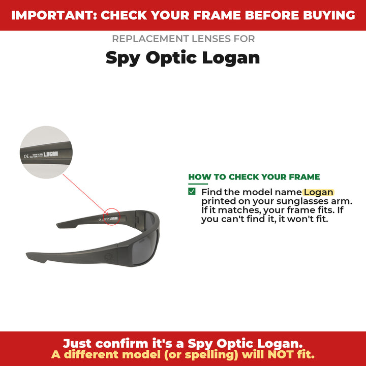 Verify your Spy Optic Logan frame