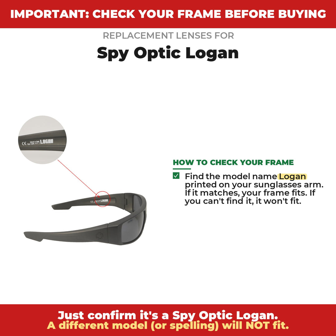 Verify your Spy Optic Logan frame