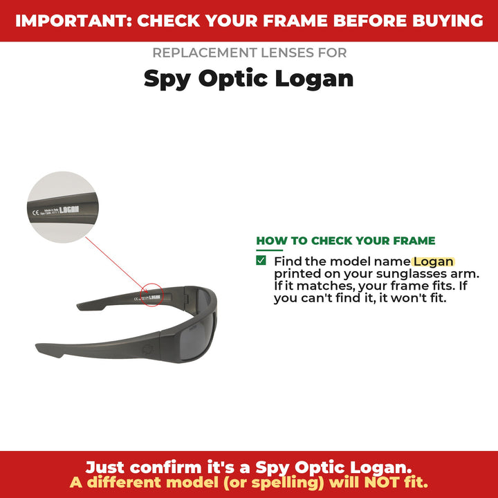Verify your Spy Optic Logan frame