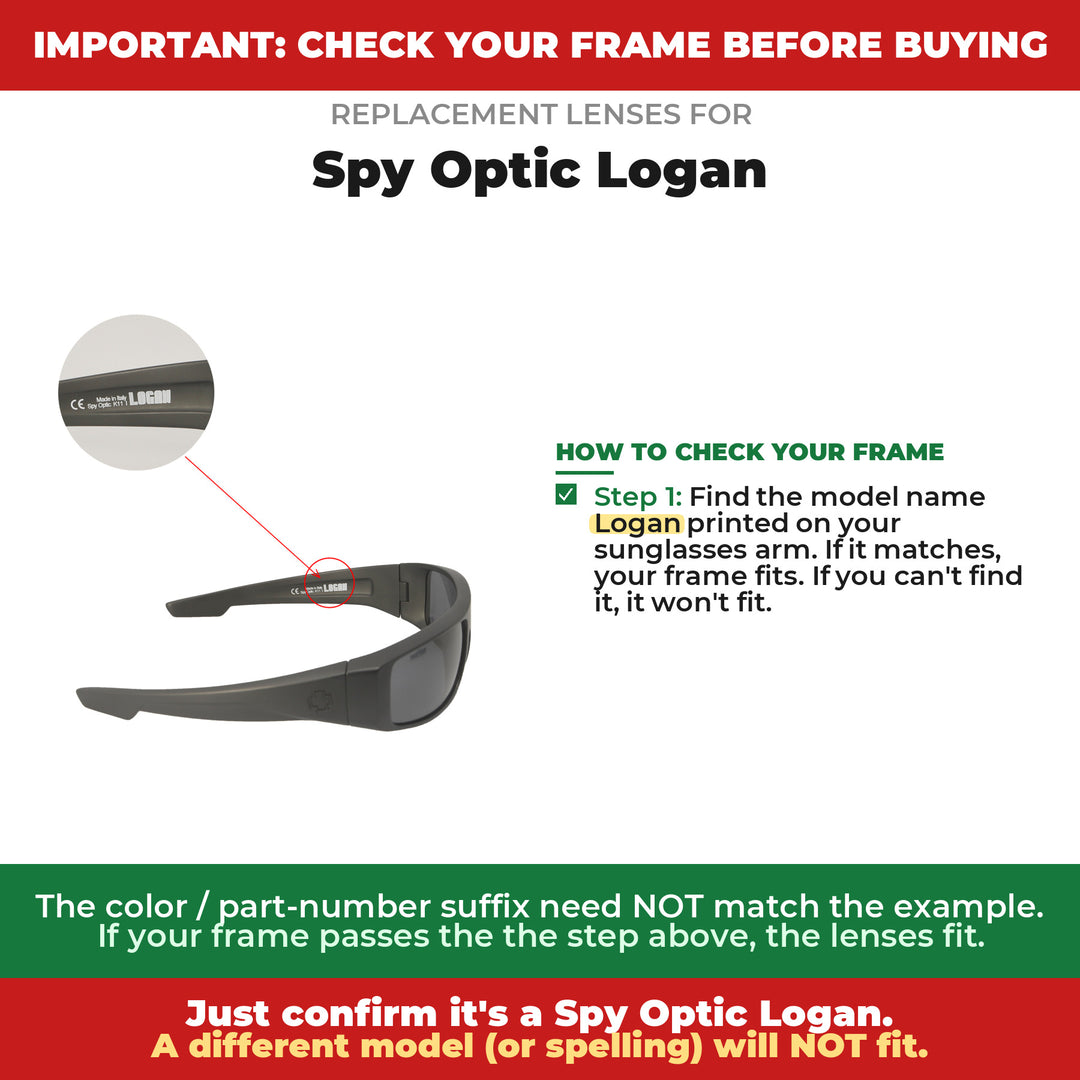 Verify your Spy Optic Logan frame