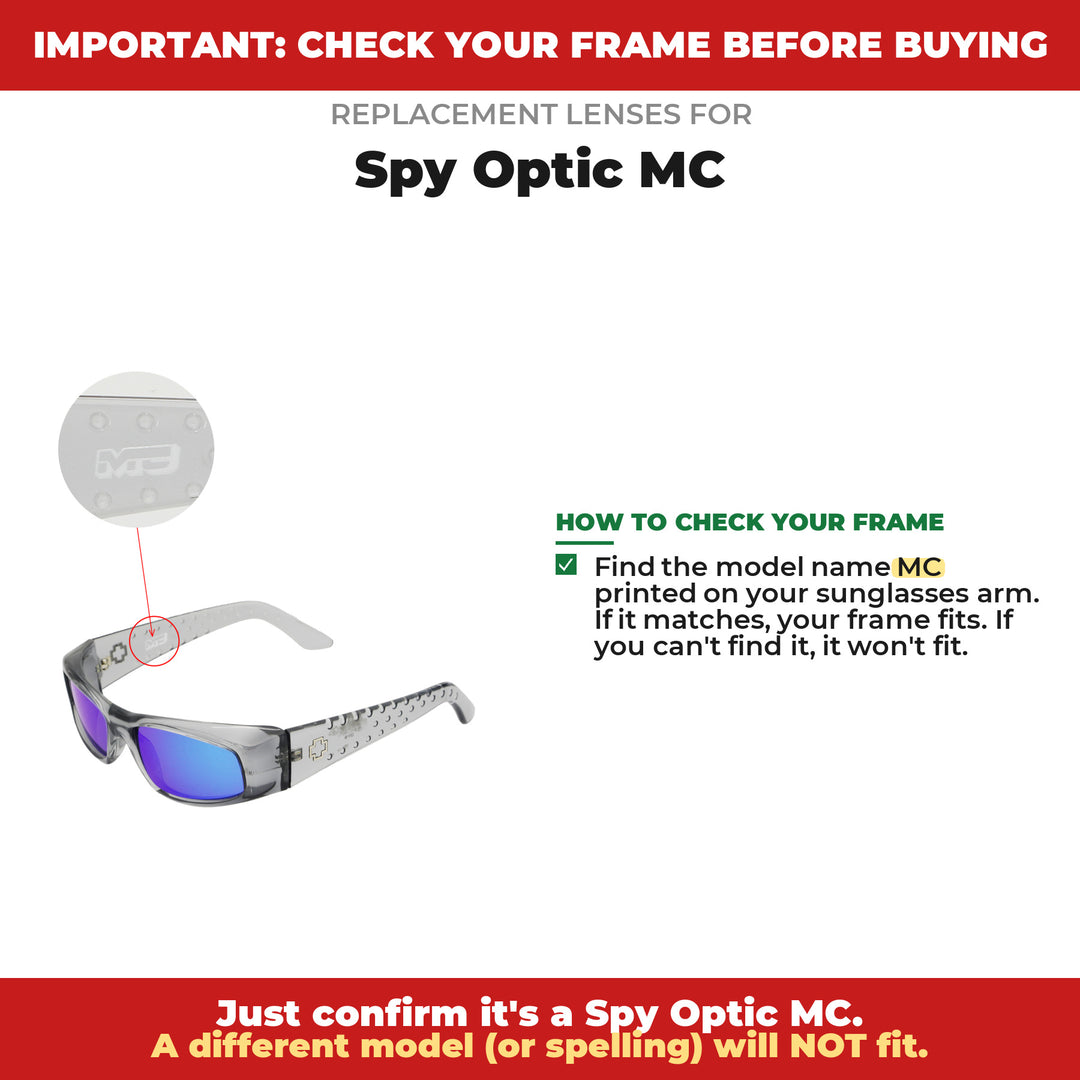 Verify your Spy Optic MC frame