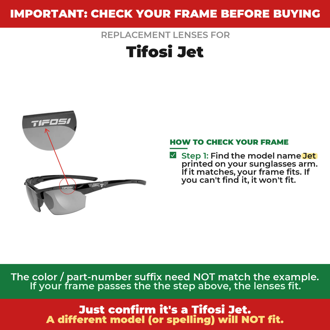 Verify your Tifosi Jet frame