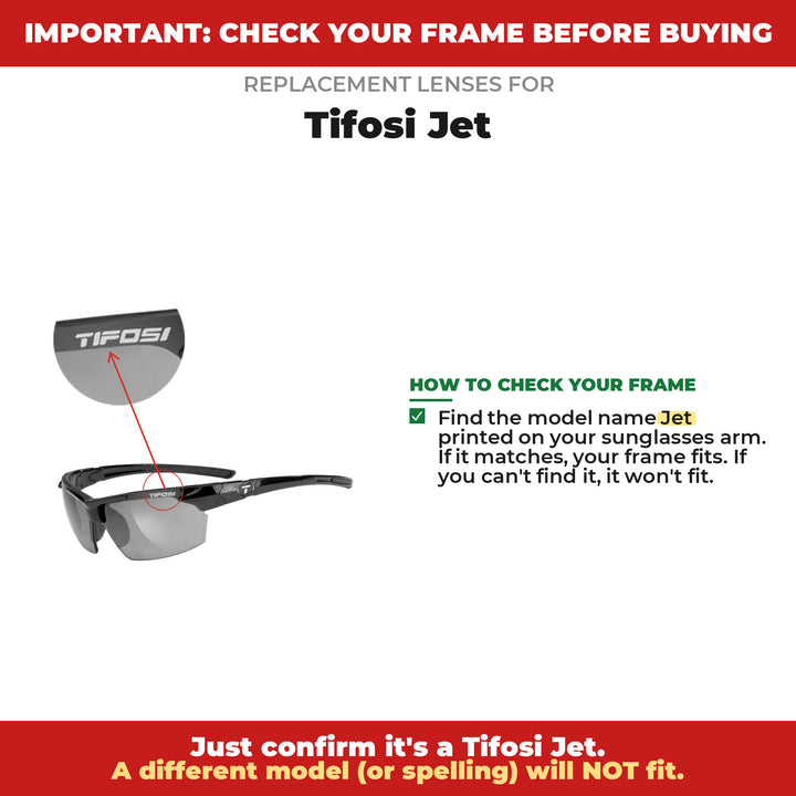 Verify your Tifosi Jet frame