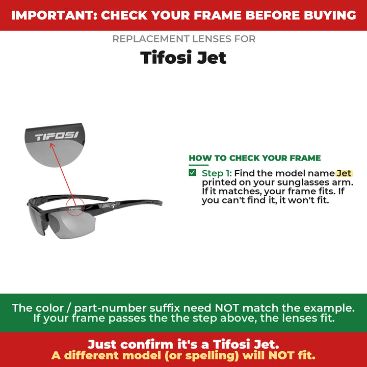 Verify your Tifosi Jet frame