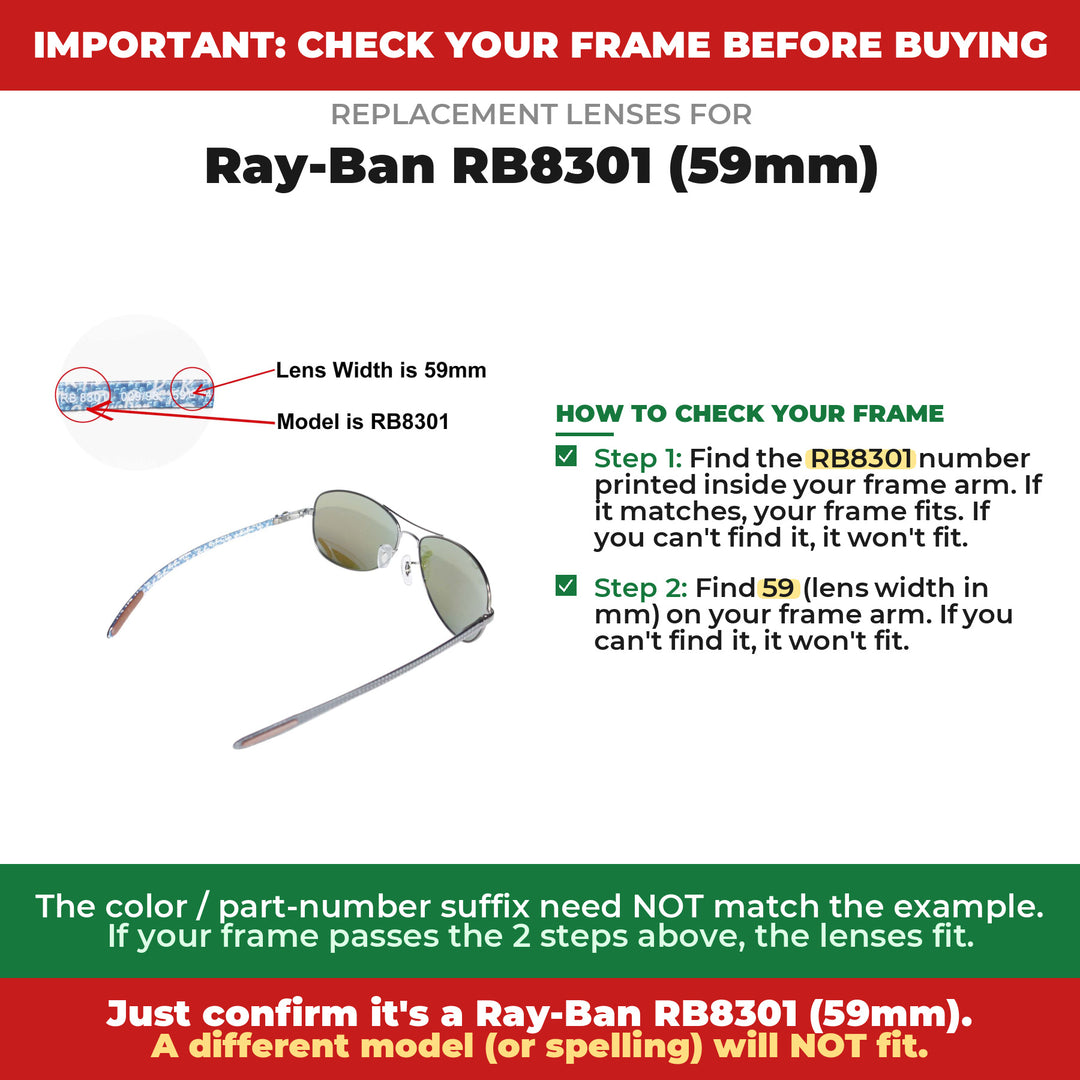 Verify your Ray-Ban RB8301 (59mm) frame