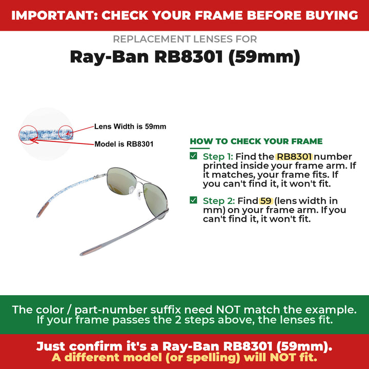 Verify your Ray-Ban RB8301 (59mm) frame