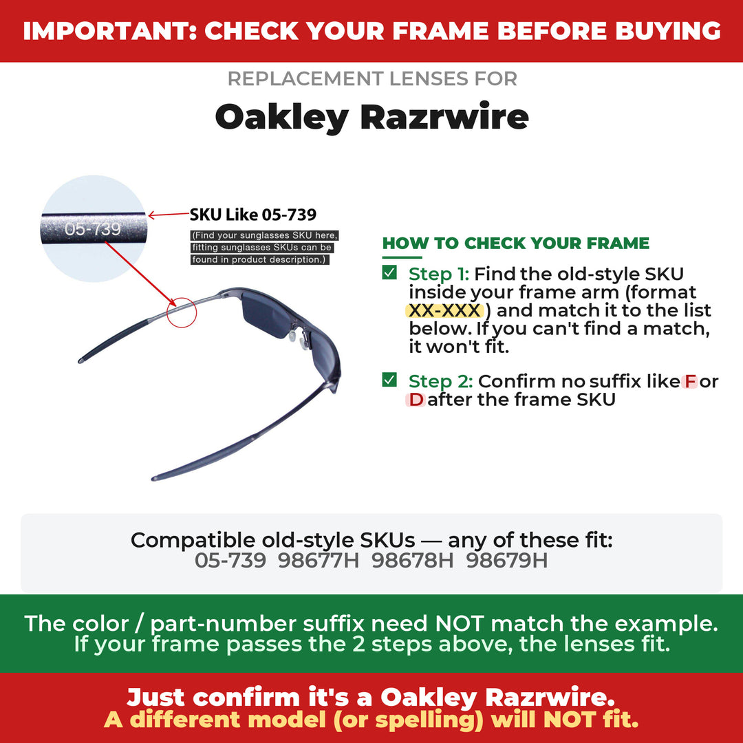 Verify your Oakley Razrwire frame