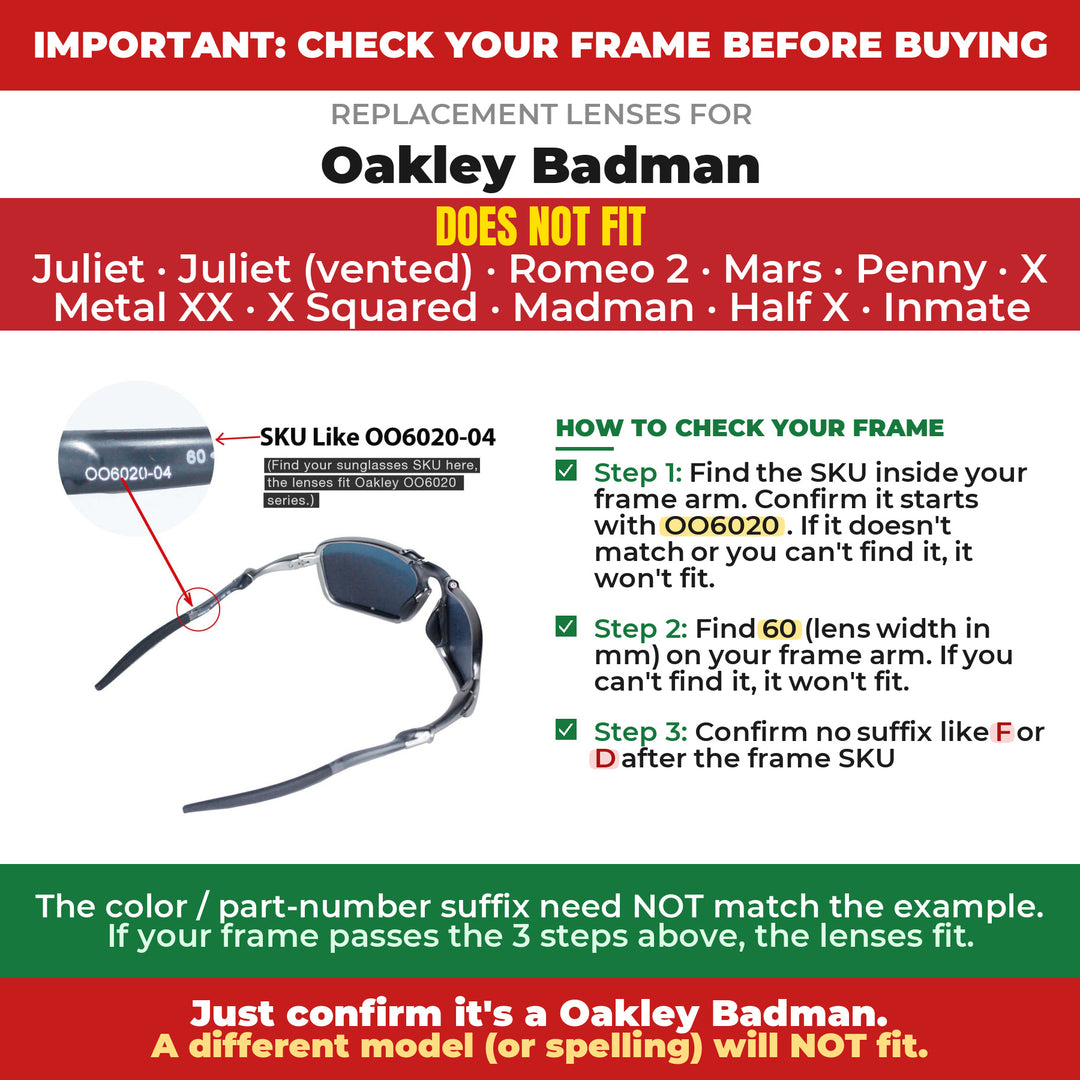 Verify your Oakley Badman frame
