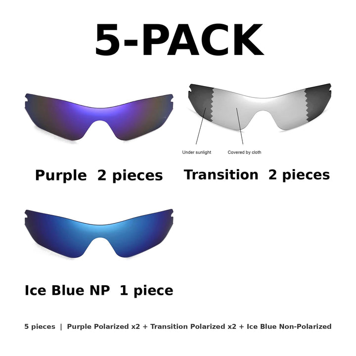 5-Pack Mix: Purple x2 + Transition x2 + Ice Blue NP