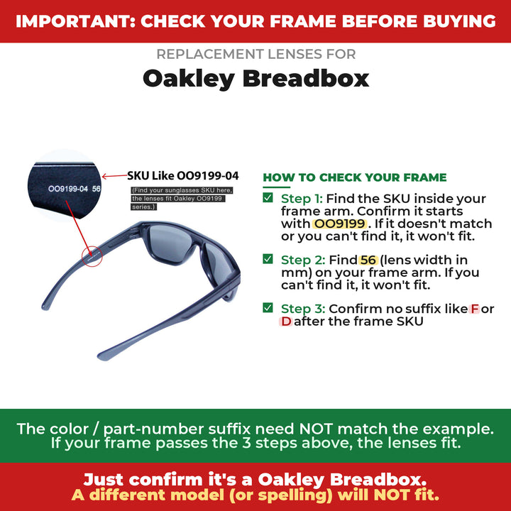 Verify your Oakley Breadbox frame