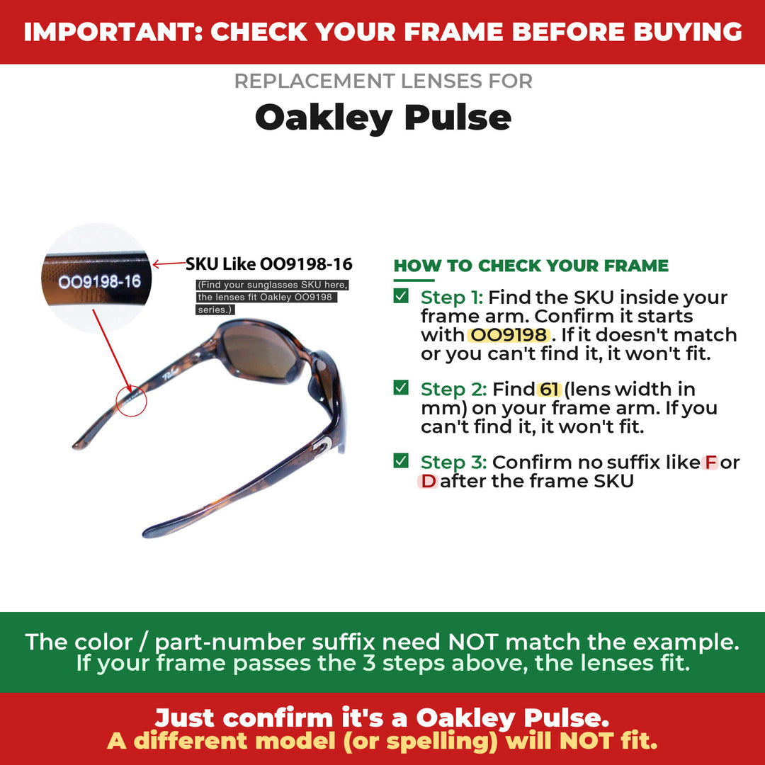 Verify your Oakley Pulse frame