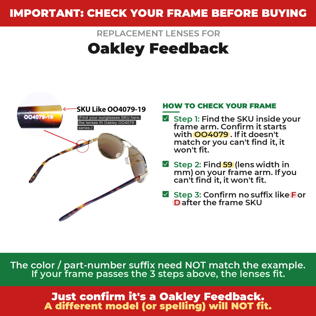 Verify your Oakley Feedback frame