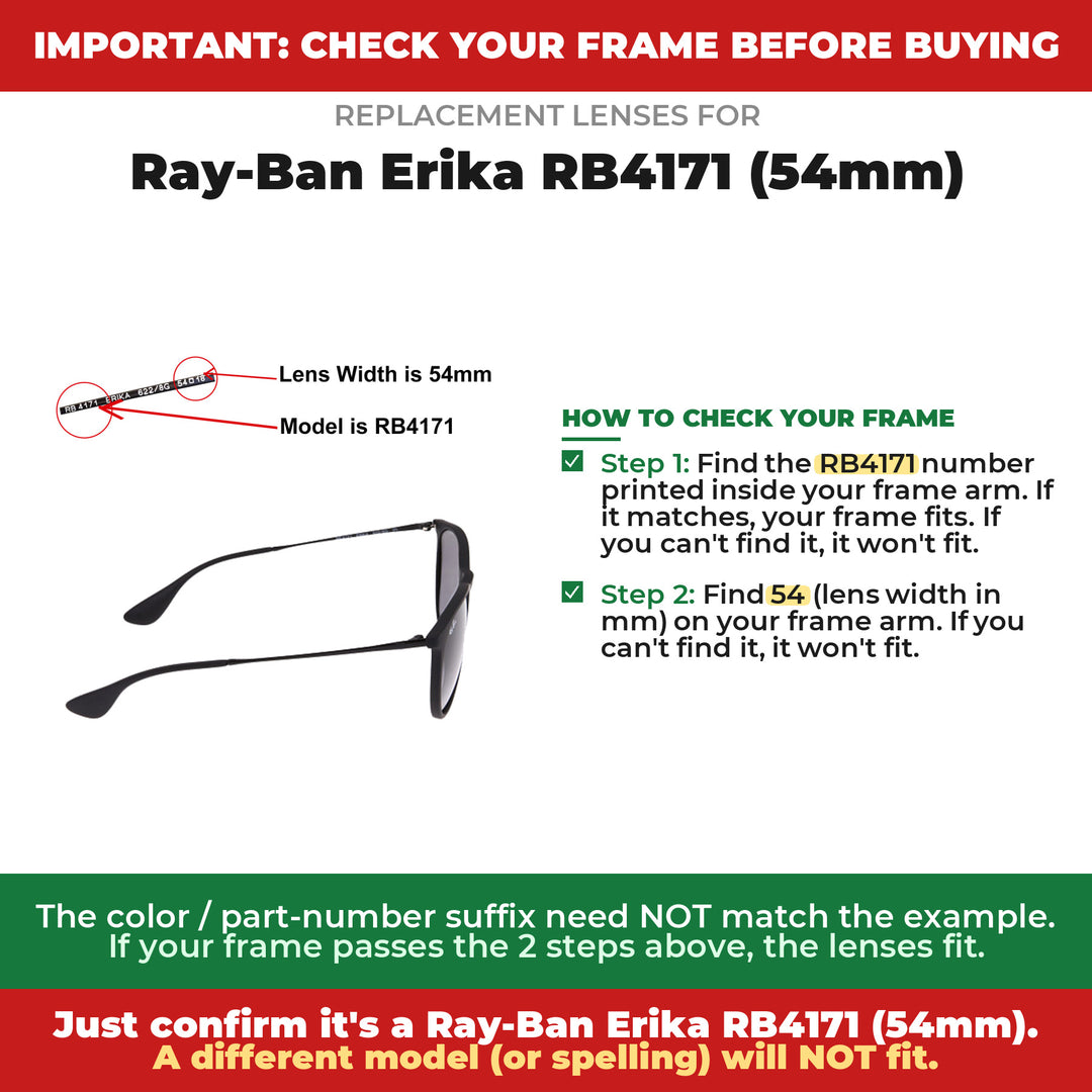 Verify your Ray-Ban Erika RB4171 (54mm) frame